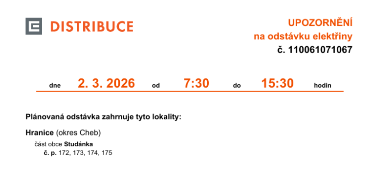 Omezení dodávky el. proudu