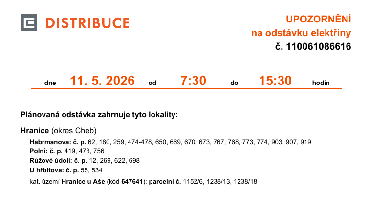 Omezení dodávky el. proudu