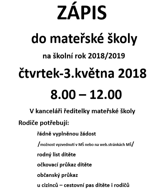 Zápis do MŠ